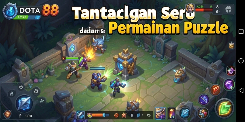Screenshot gameplay DOTA88 dengan tantangan menarik dan warna cerah.
