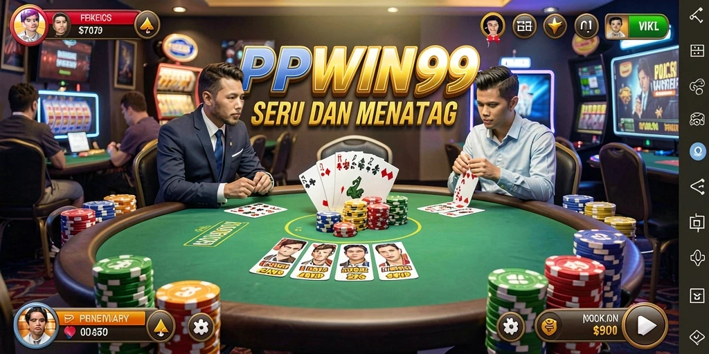 Tampilan gameplay seru dari PPWIN99 saat permainan Poker berlangsung.