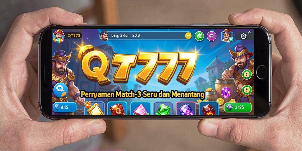 Tampilan gameplay QT777 yang seru dalam tantangan Match-3.